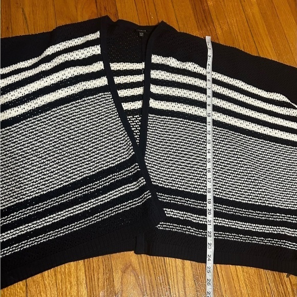 Talbots Womens Striped Sweater Poncho Cardigan Crochet Nautical Oversized XS/S - Picture 7 of 7